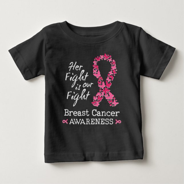 T-shirt Pour Bébé Sa lutte est notre lutte Sensibilisation au cancer (Devant)