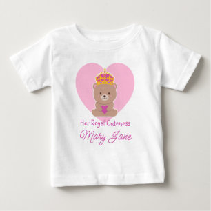 T-shirt Pour Bébé Sa Royale Tendresse   Rose Personnalisé Drôle et M