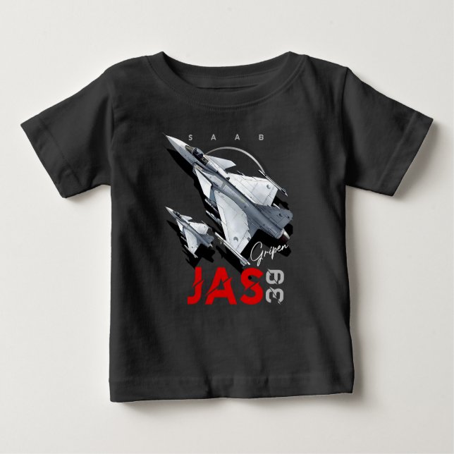 T-shirt Pour Bébé Saab JAS39 Gripen Swedish Fighterjet Aircraft (Devant)