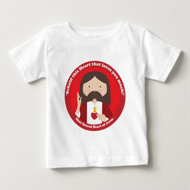 T-shirt Pour Bébé Sacré Coeur de Jésus (Devant)