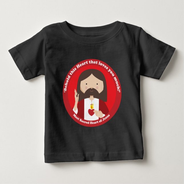 T-shirt Pour Bébé Sacré Coeur de Jésus (Devant)