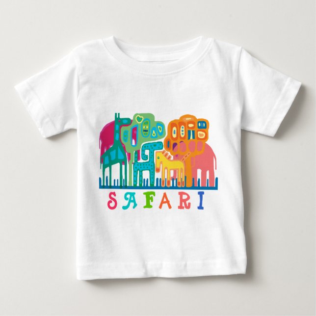 T-shirt Pour Bébé Safari - animaux de la jungle (Devant)