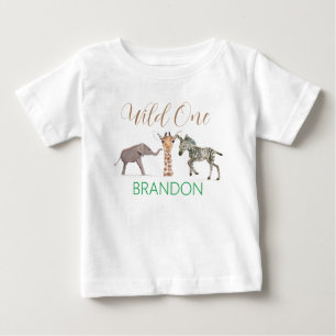 T-shirt Pour Bébé Safari Bébé 1er Anniversaire Animal Sauvage
