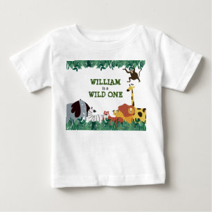 T-shirt Pour Bébé Safari dans la jungle de Wild One personnalisé