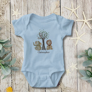 T-shirt Pour Bébé Safari de la Jungle Personnalisé Animaux Lion Sing