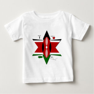 T-shirt Pour Bébé Safari Drapeau Kenyan Conception : Liste de seaux