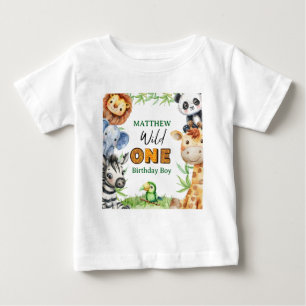 T-shirt Pour Bébé Safari jungle Wild One 1er anniversaire 