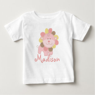 T-shirt Pour Bébé Safari Lion Rose Cute Jungle Anniversaire Personna