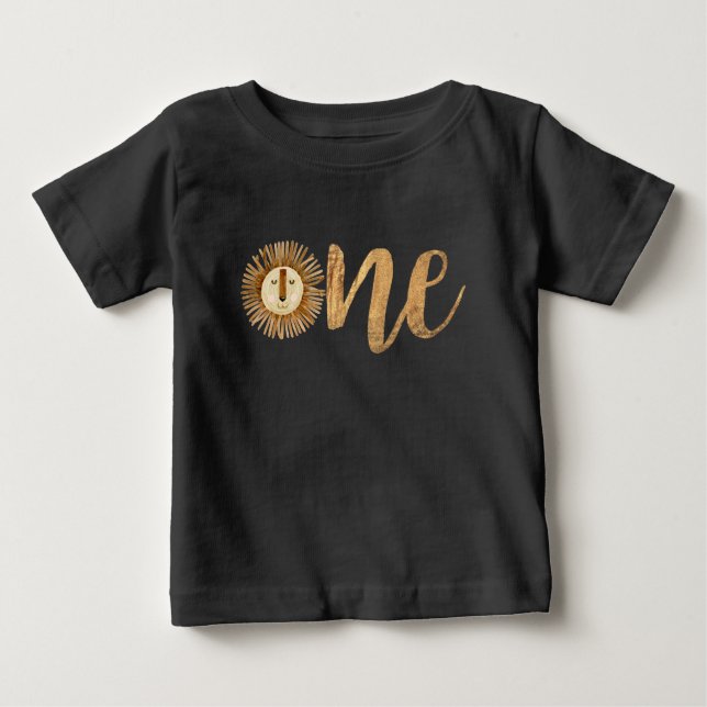 T-shirt Pour Bébé Safari Wild One Lion 1er anniversaire (Devant)