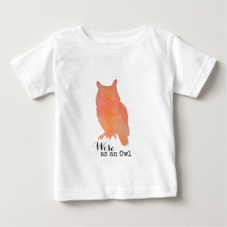 T-shirt Pour Bébé Sage comme un hibou typographique aquarelle