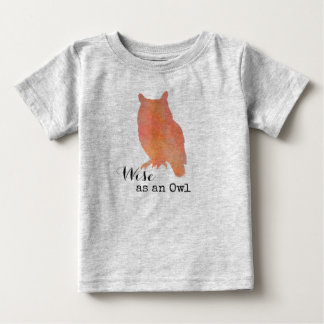 T-shirt Pour Bébé Sage comme un hibou typographique aquarelle