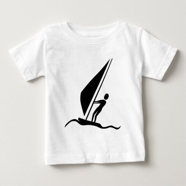 T-shirt Pour Bébé Sailboarding - Noir (Devant)