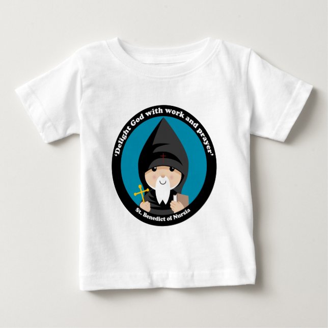 T-shirt Pour Bébé Saint Benoît de Nursia (Devant)
