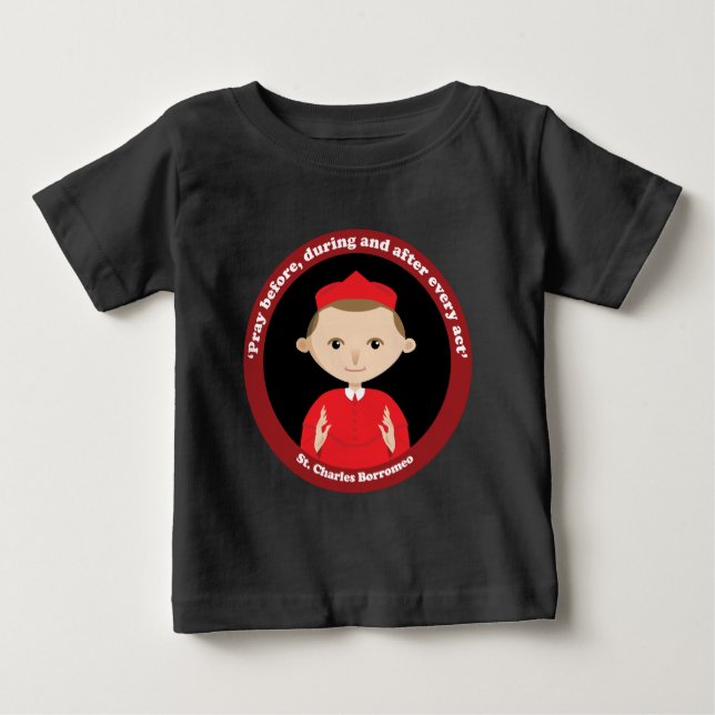 T-shirt Pour Bébé Saint Charles Borromeo (Devant)