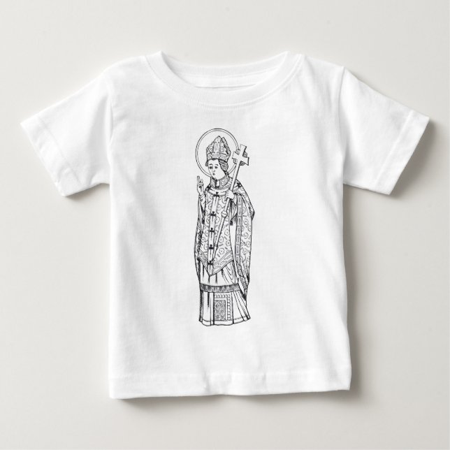 T-shirt Pour Bébé Saint Deiniol Abbé et Évêque (Devant)