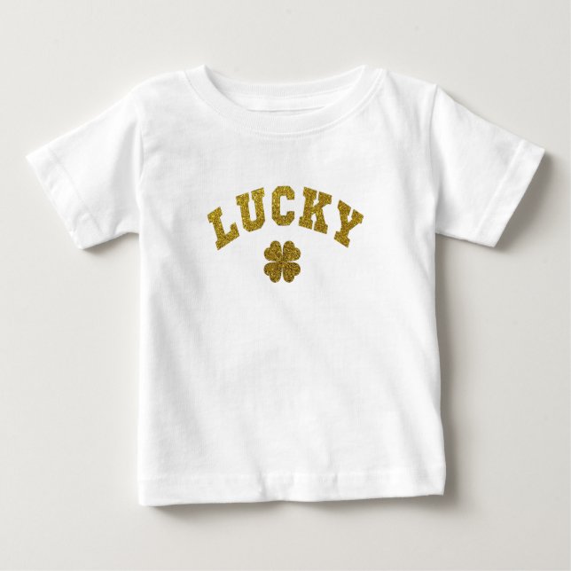 T-shirt Pour Bébé Saint Patrick Chanceux Trèfle (Devant)
