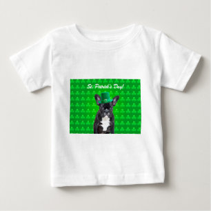T-shirt Pour Bébé Saint Patrick, Chien de taureau français
