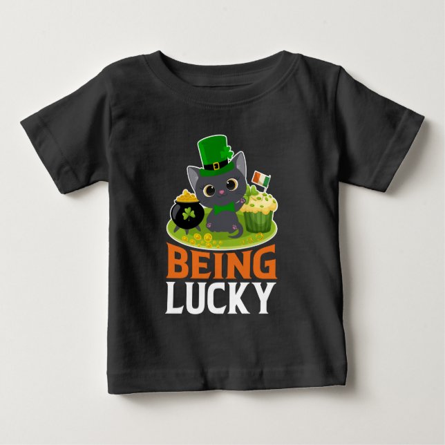T-shirt Pour Bébé Saint Patrick's Day Être chanceux (Devant)