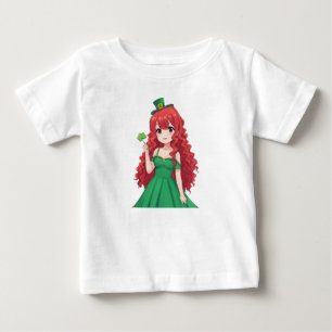 T-shirt Pour Bébé Saint Patrick's day mignonne, classe d'anime irlan
