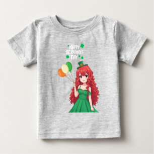 T-shirt Pour Bébé Saint Patrick's day mignonne, classe d'anime irlan