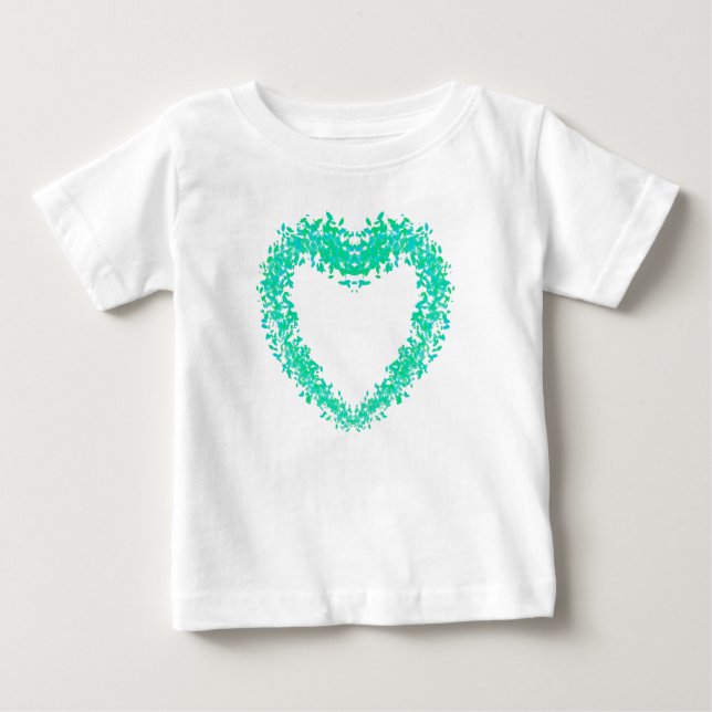 T-shirt Pour Bébé Saint-Patties, abstraite trèfle Coeurs irlandais (Devant)