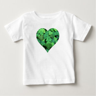 T-shirt Pour Bébé Saint-Patties Day, shamrock vert, Coeurs irlandais