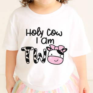 T-shirt Pour Bébé Saint Vache Je suis deux fille 2e anniversaire T-s