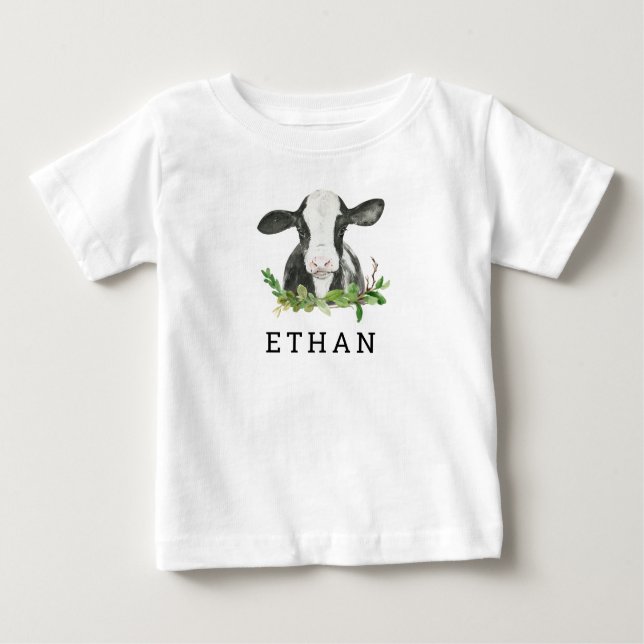 T-shirt Pour Bébé Saint Vache Je suis un premier anniversaire fête b (Devant)