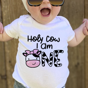 T-shirt Pour Bébé Saint Vache Je suis une fille 1er anniversaire T-s