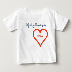 T-shirt Pour Bébé Saint Valentin Coeur rouge Nom personnalisé Texte