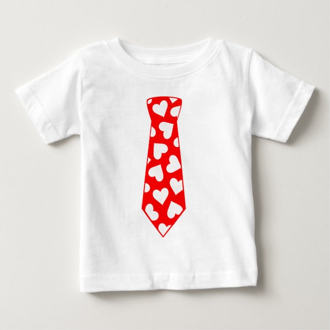 T-shirt Pour Bébé Saint Valentin Coeurs Necktie (Devant)