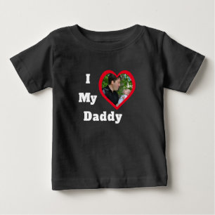 T-shirt Pour Bébé Saint-Valentin Fathers Photo Texte J'aime mon papa