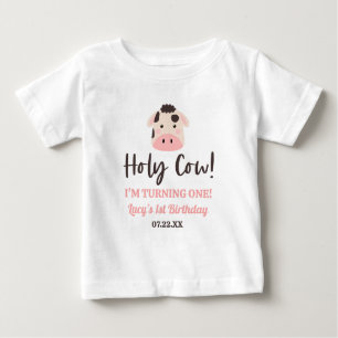 T-shirt Pour Bébé Sainte vache, je tourne un ! 1ère fête d'anniversa