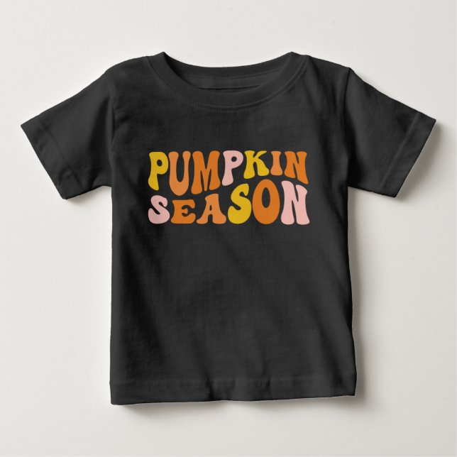 T-shirt Pour Bébé Saison citrouille (Devant)