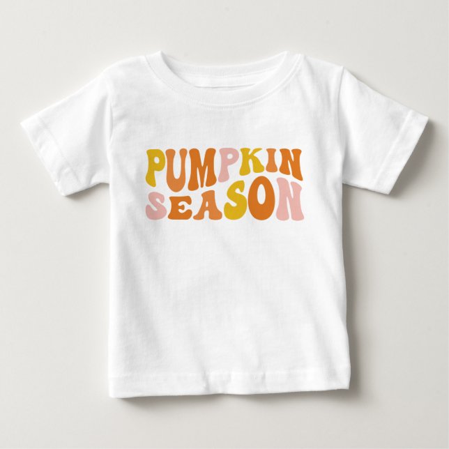 T-shirt Pour Bébé Saison citrouille (Devant)