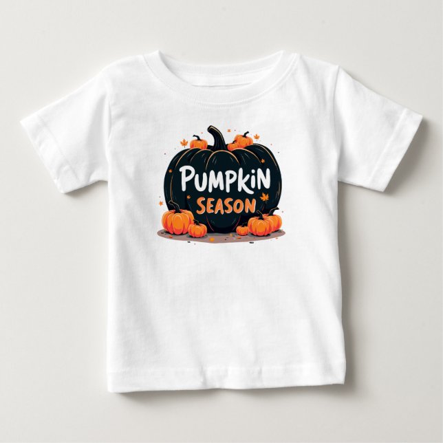 T-shirt Pour Bébé Saison citrouille, Jour d'Action de grâce (Devant)