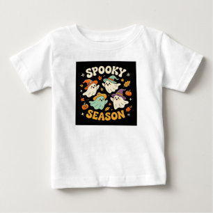 T-shirt Pour Bébé Saison effrayante quatre fantômes Halloween vintag