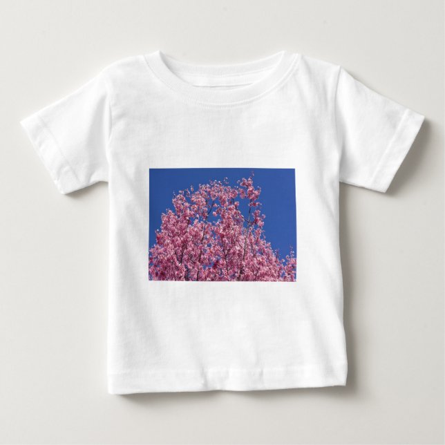 T-shirt Pour Bébé Sakura Cherry Fleurit Dans Le Bleu (Devant)