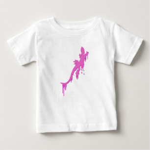 T-shirt Pour Bébé Salamandre Rose Distressée Avec Lavette De Peintur