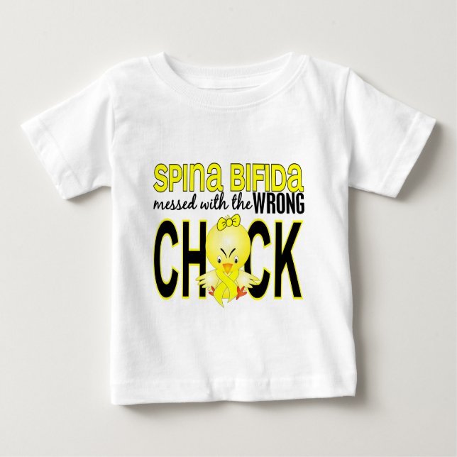 T-shirt Pour Bébé Sali avec spina bifida fausse du poussin 1 (Devant)