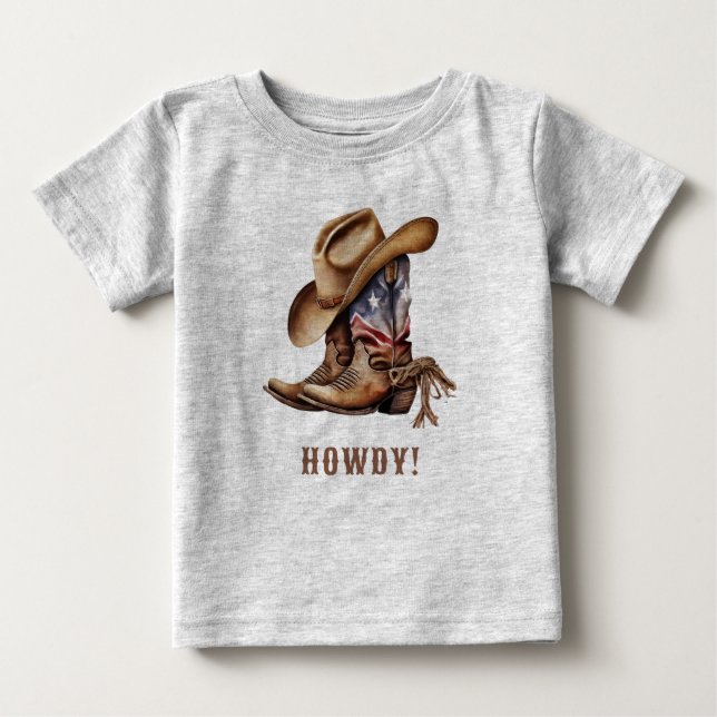 T-shirt Pour Bébé Salut cow-boy de l'ouest sauvage (Devant)