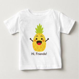 T-shirt Pour Bébé Salut, les amis ! Illustration de l'ananas