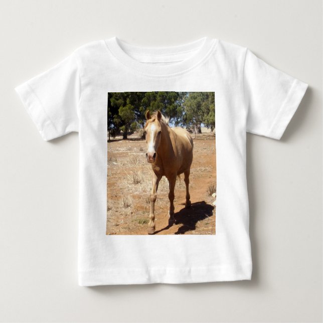 T-shirt Pour Bébé Salutation Palomino Horse, (Devant)