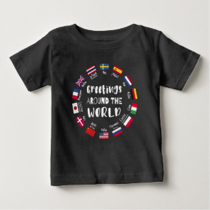 T-shirt Pour Bébé Salutations autour du monde, Bonjour dans toutes l