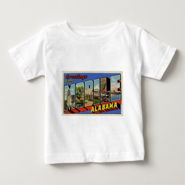T-shirt Pour Bébé Salutations d'Alabama mobile (Devant)