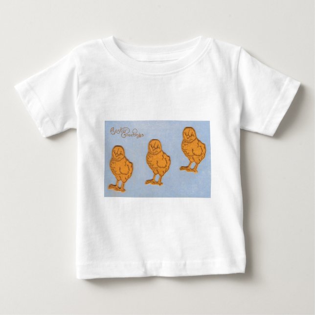 T-shirt Pour Bébé Salutations de Pâques Chicks Bleu (Devant)