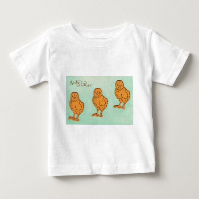 T-shirt Pour Bébé Salutations de Pâques Chicks Vert (Devant)