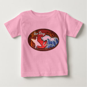 T-shirt Pour Bébé San Diego California surf vagues art bébé tenue