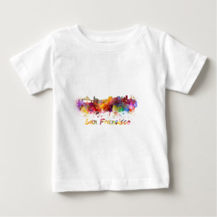 T-shirt Pour Bébé San Francisco skyline in background watercolor