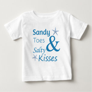 T-shirt Pour Bébé Sandy Toits et Salty Kisses Beach Life Citation